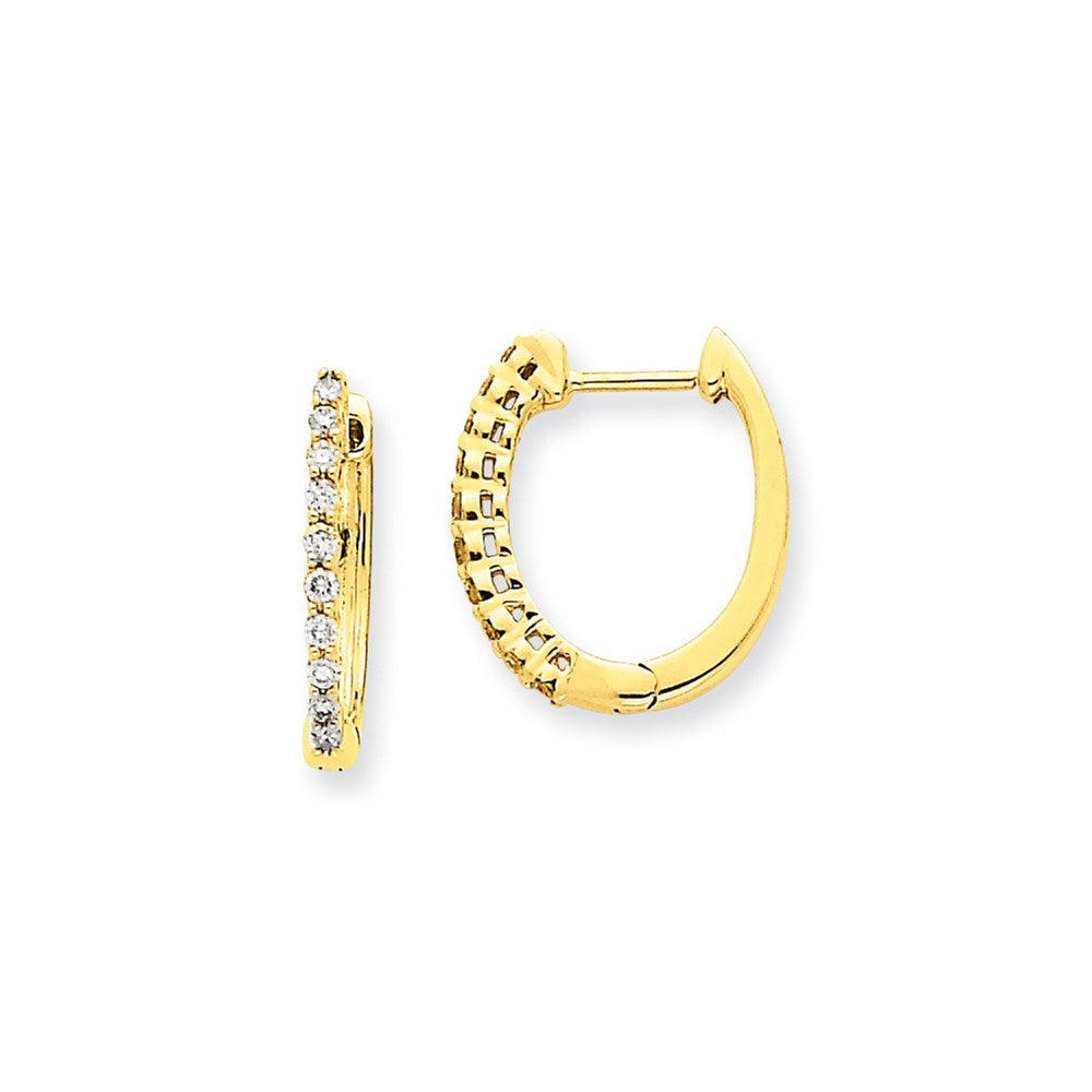 14k Yellow Gold Real Diamond Hinged Hoop Earrings XE1520AA