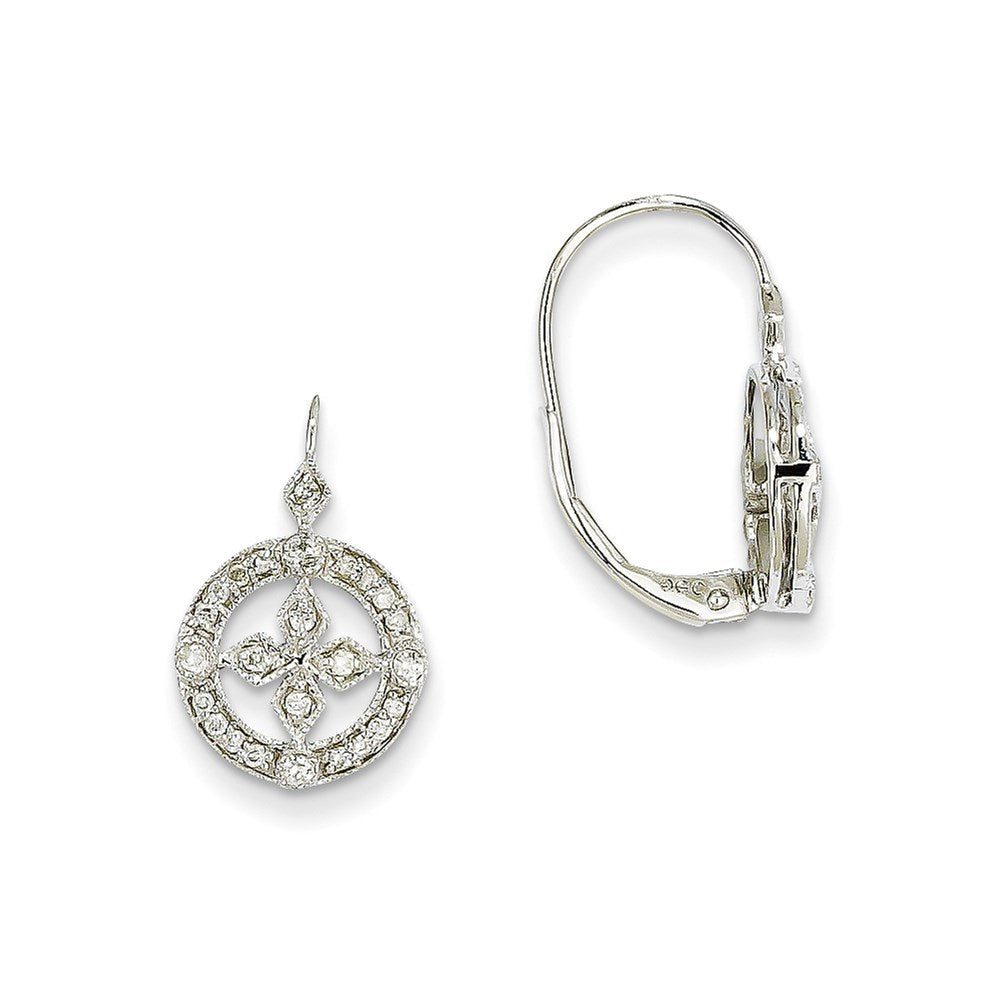 14k White Gold AA Real Diamond Earrings XE1566AA