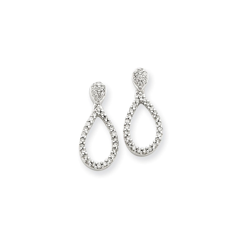 14K White Gold AA Real Diamond Post Earrings XE1589AA