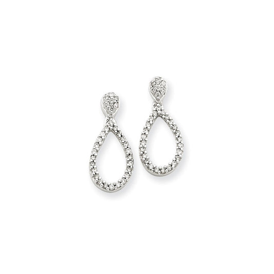 14K White Gold AA Real Diamond Post Earrings XE1589AA