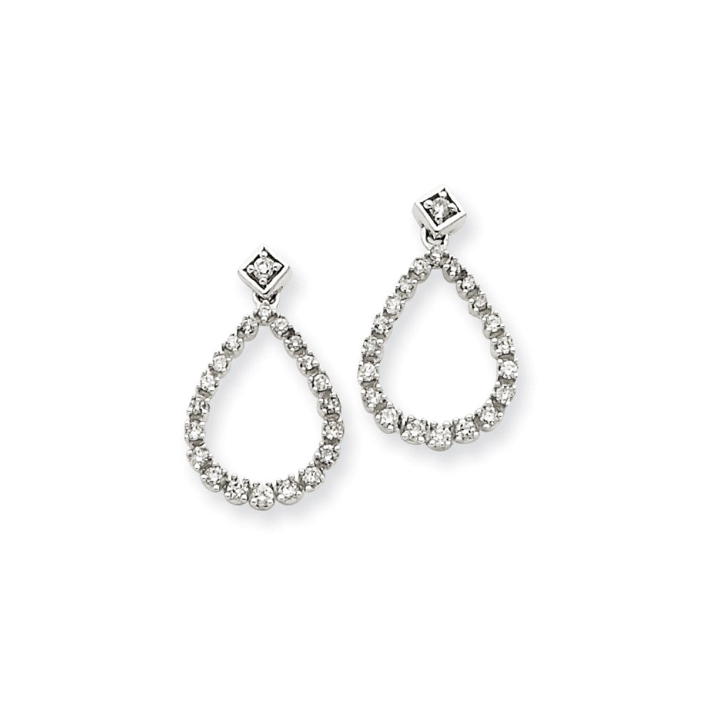 14K White Gold AA Real Diamond Post Earrings XE1590AA