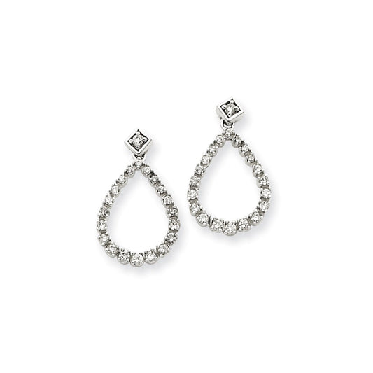 14K White Gold AA Real Diamond Post Earrings XE1590AA