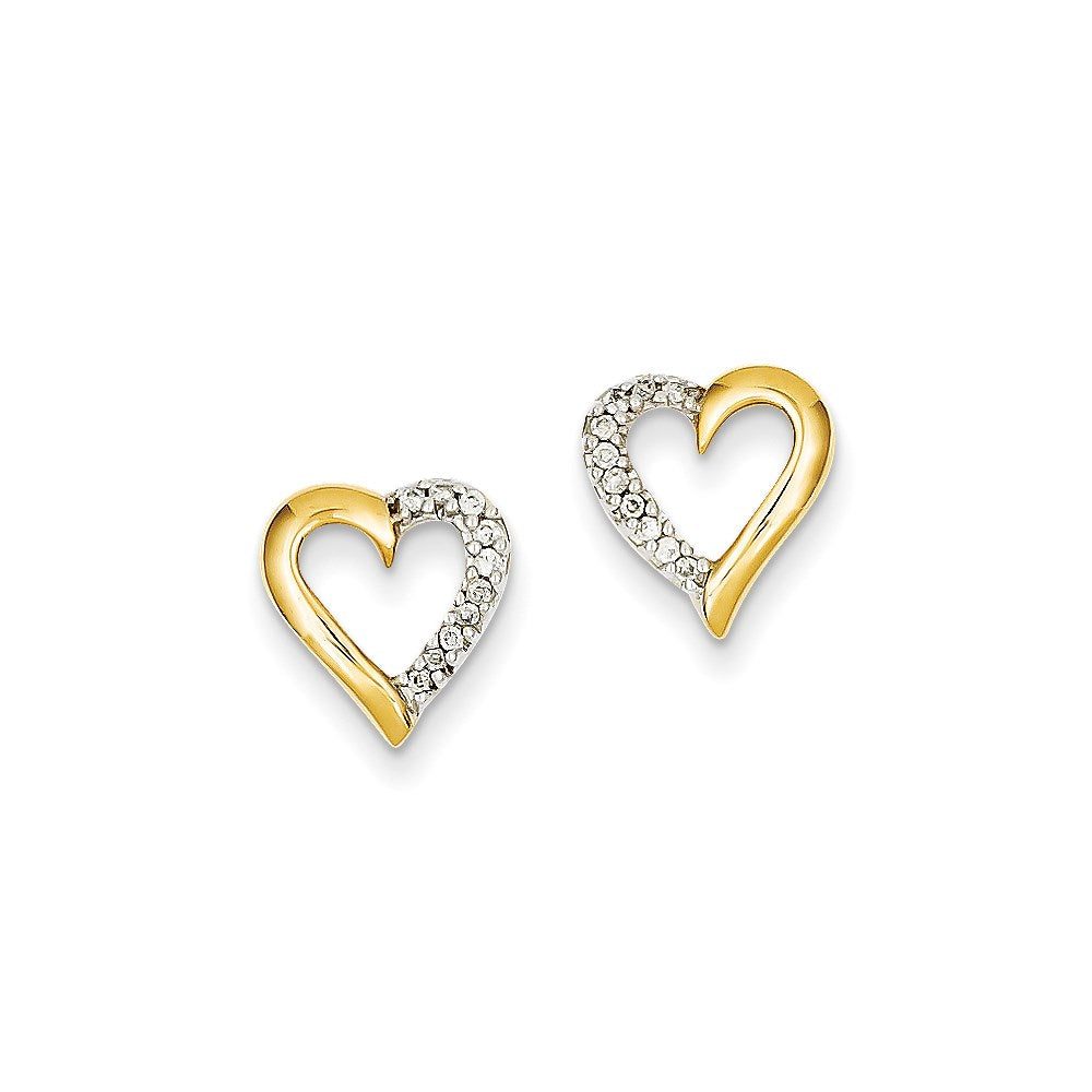 14k Yellow Gold AA Real Diamond Post Earrings XE1622AA