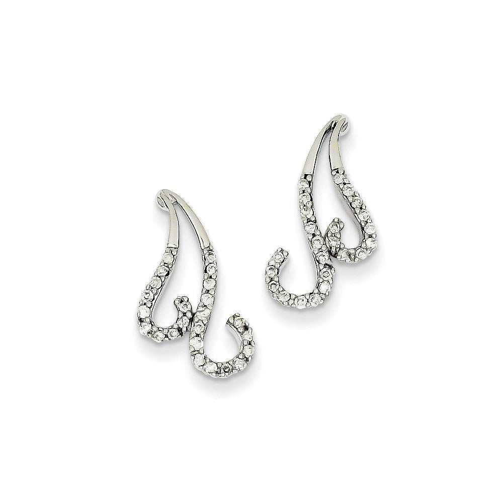 14k White Gold Real Diamond Post Earrings XE1633A