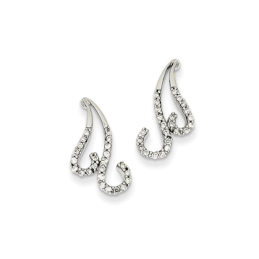 14k White Gold Real Diamond Post Earrings XE1633A