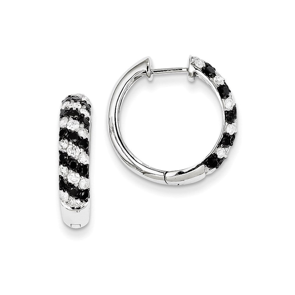 14k White Gold AA Real Diamond Hoop Earrings XE1648AA