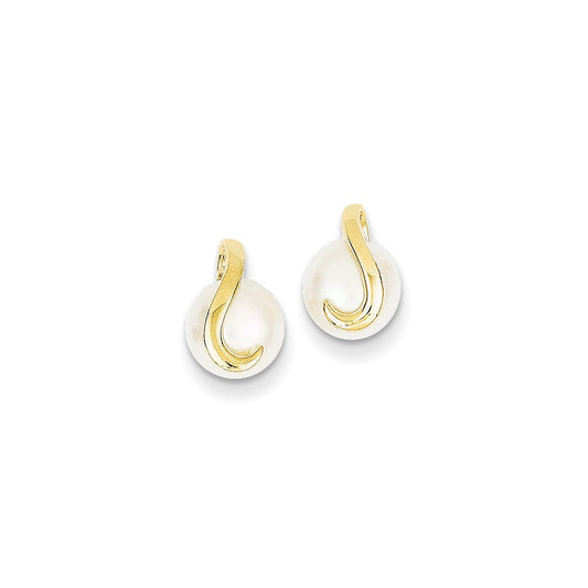 14K Yellow Gold Cultured Pearl Earrings XE1793P
