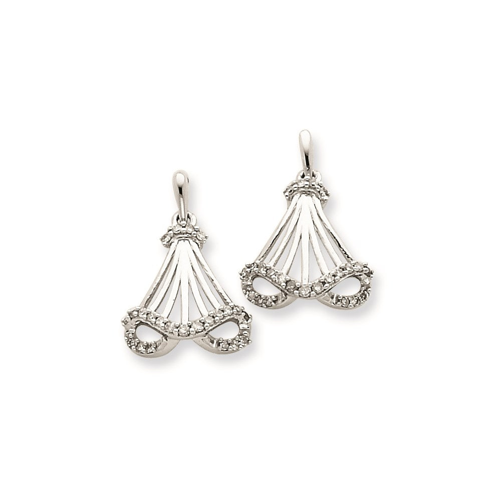 14K White Gold Real Diamond Post Earrings XE1889AA