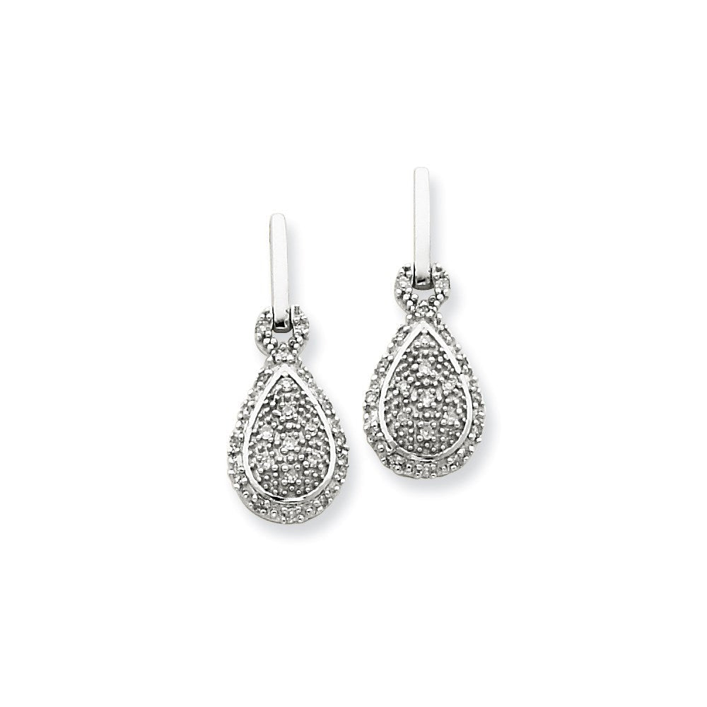 14K White Gold Real Diamond Post Earrings XE1898AA
