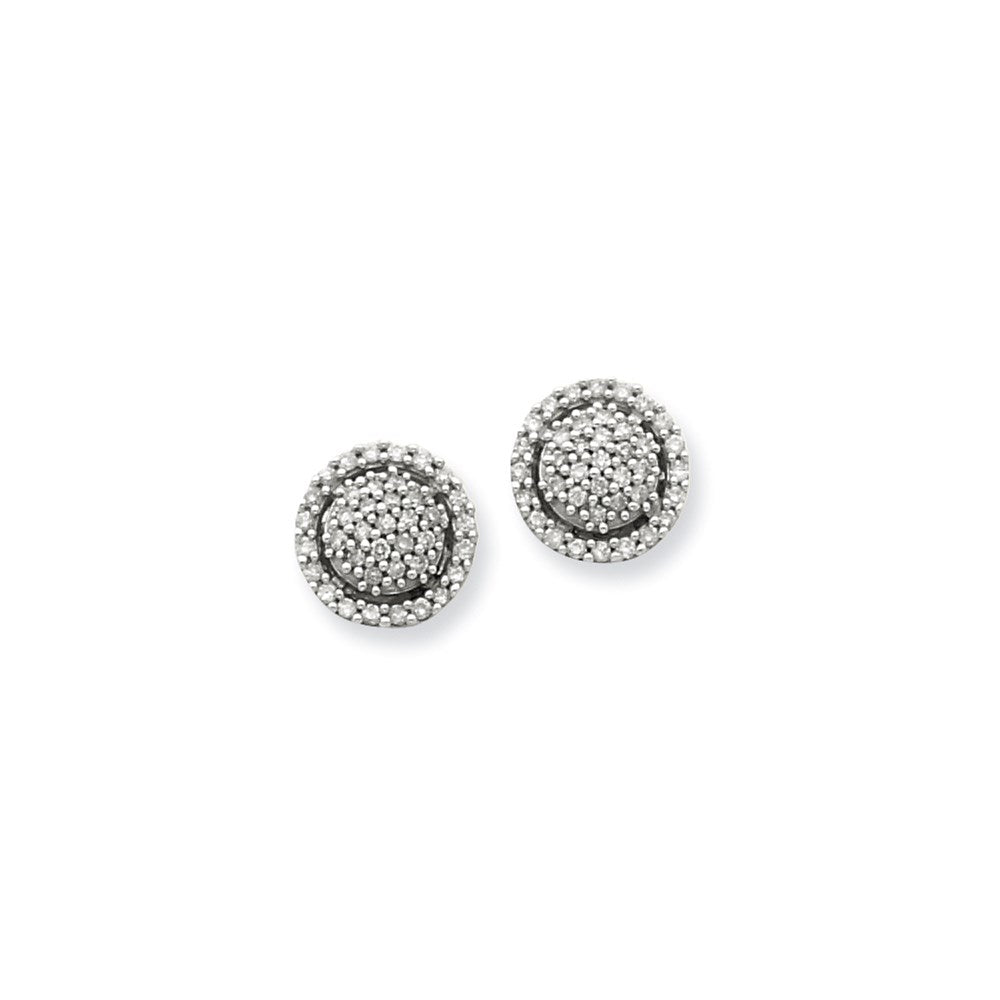 14K White Gold Real Diamond Post Earrings XE1901A