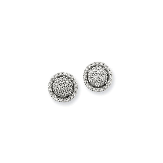 14K White Gold Real Diamond Post Earrings XE1901A