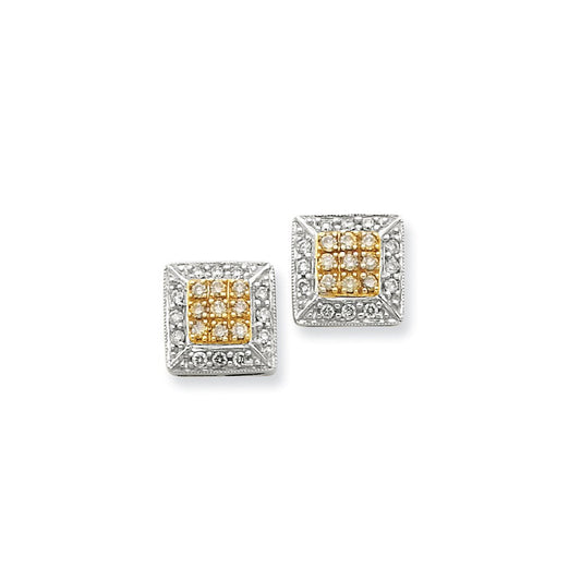 14K Yellow Gold & Rhod Dia Earrings XE1908AA