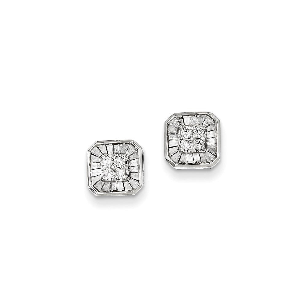 14K White Gold Post Real Diamond Earrings XE2053AA