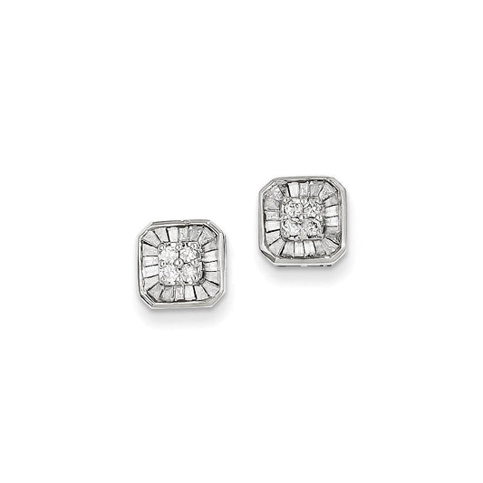 14K White Gold Post Real Diamond Earrings XE2053AA