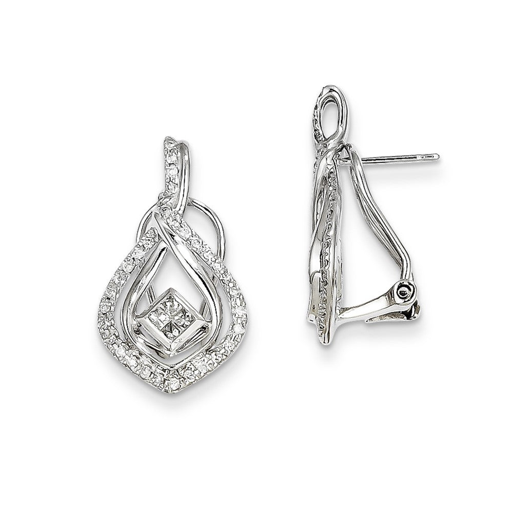 14k White Gold Real Diamond Post Earrings XE2059AA