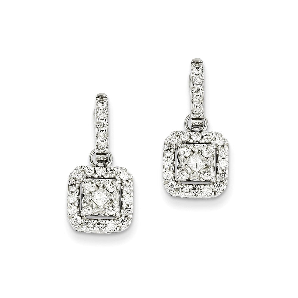 14k White Gold Real Diamond Post Earrings XE2077AA