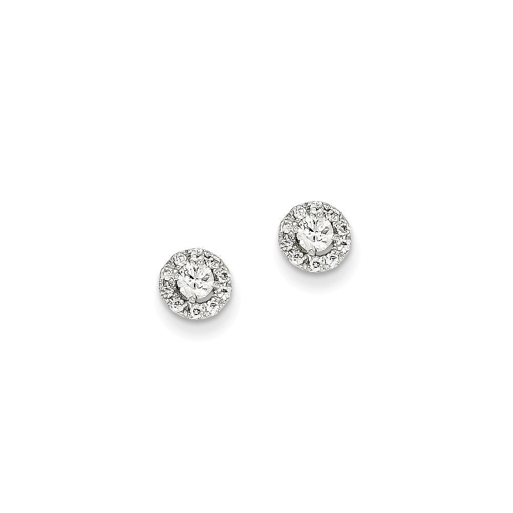 14k White Gold Real Diamond Post Earrings XE2105AA