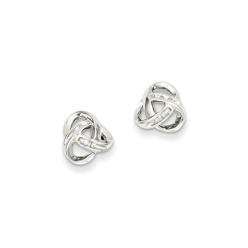 14k White Gold Real Diamond Post Earrings XE2113AA