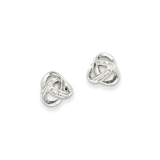 14k White Gold Real Diamond Post Earrings XE2113AA