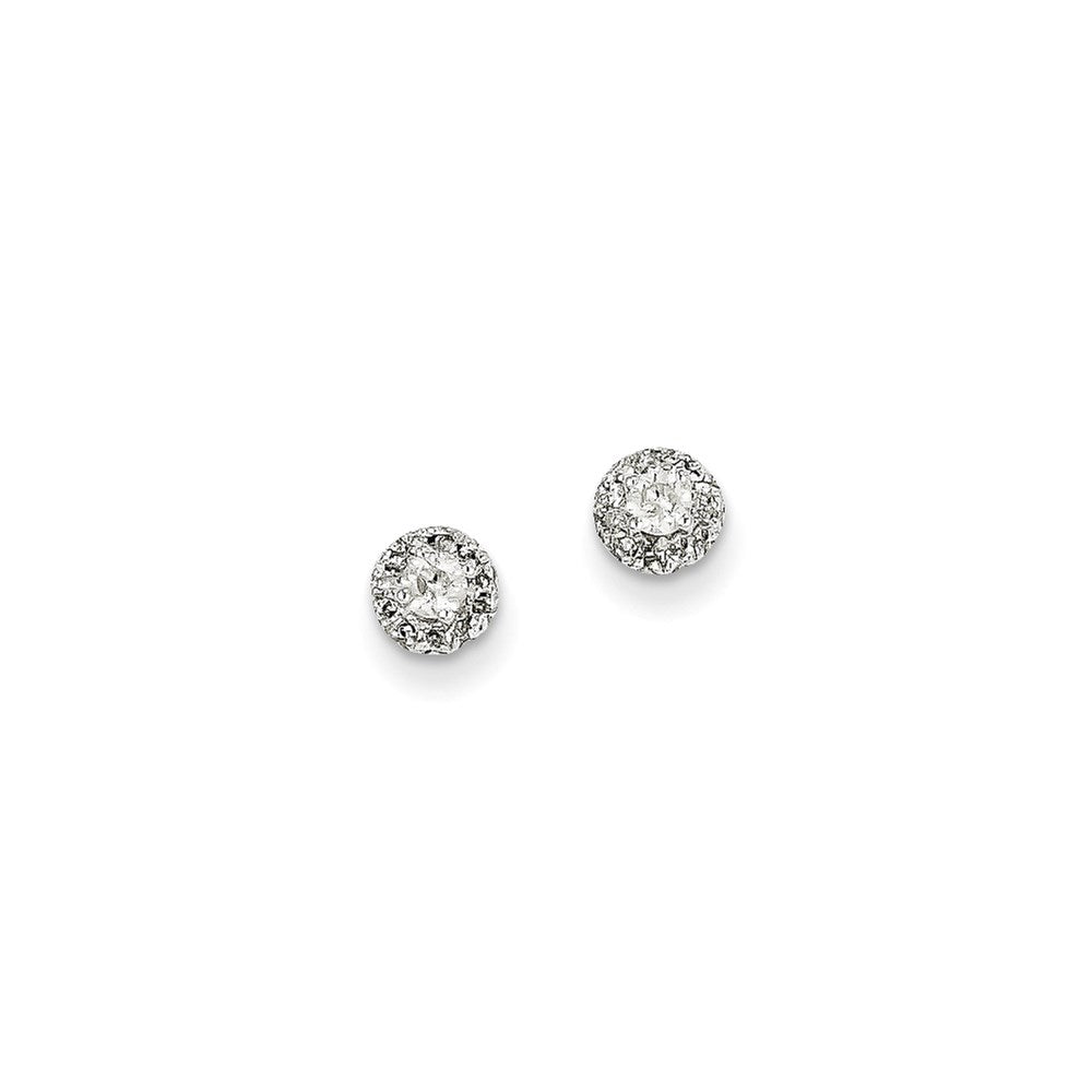 14k White Gold Real Diamond Post Earrings XE2116AA