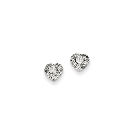 14k White Gold Real Diamond Post Earrings XE2118AA
