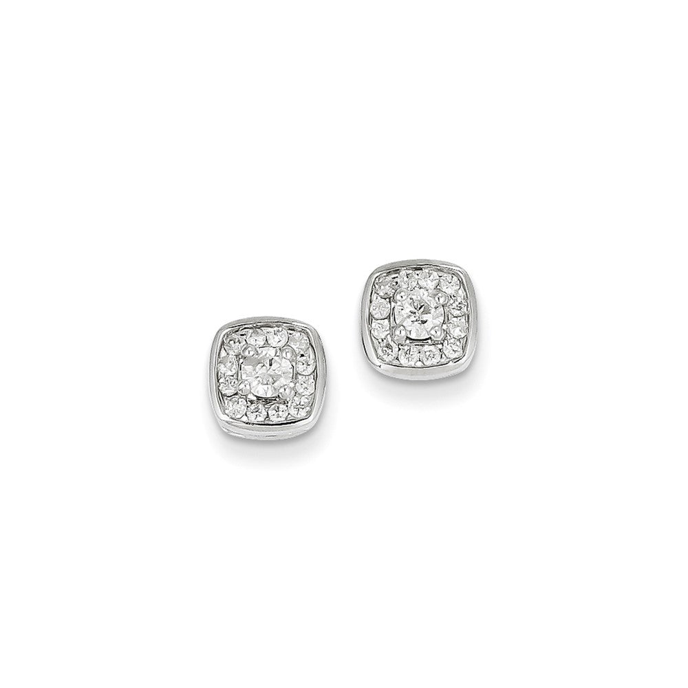 14k White Gold Real Diamond Post Earrings XE2119AA