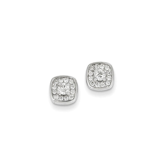 14k White Gold Real Diamond Post Earrings XE2119AA