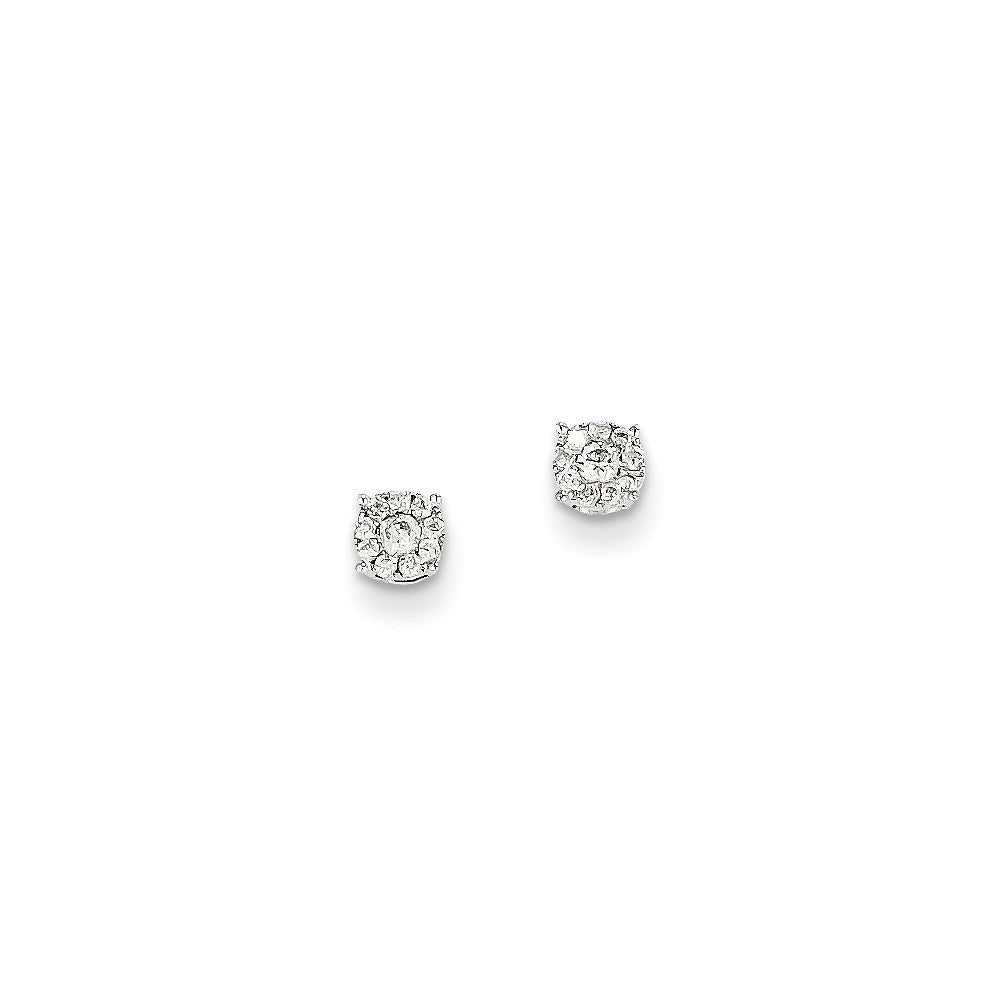 14K White Gold Real Diamond Post Earrings XE2130AA