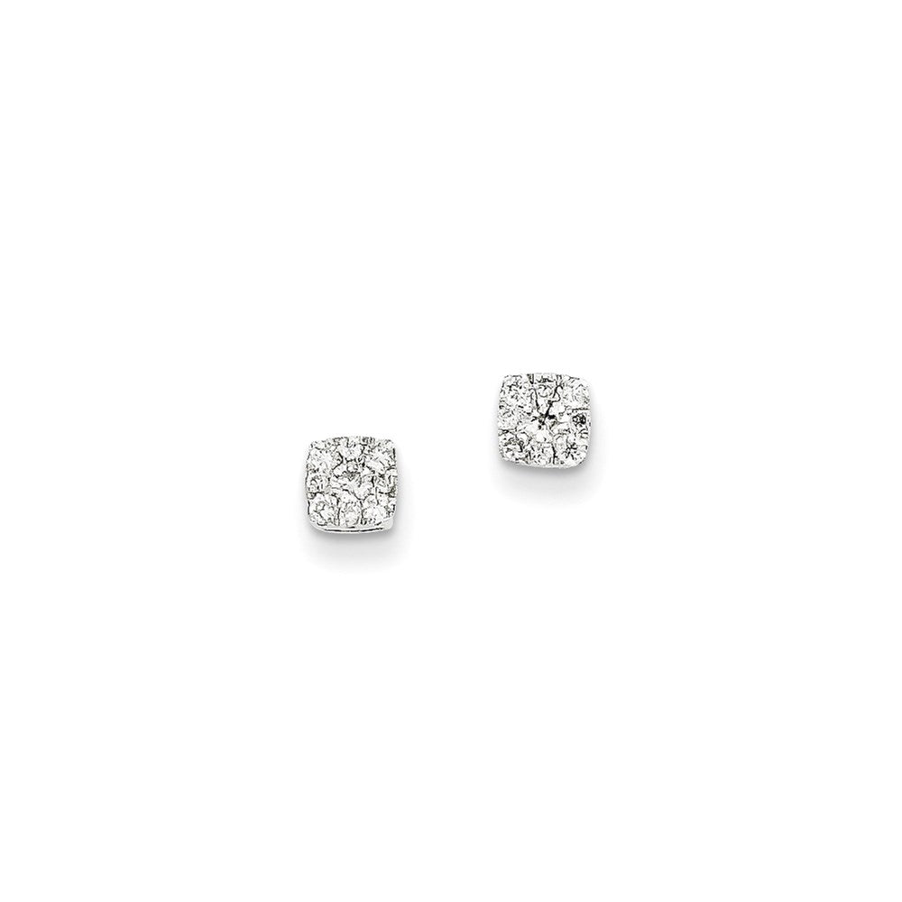 14K White Gold Real Diamond Post Earrings XE2131AA