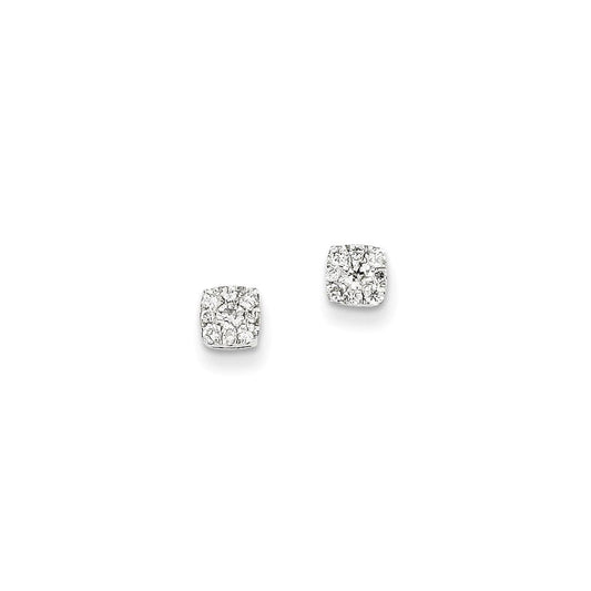 14K White Gold Real Diamond Post Earrings XE2131AA