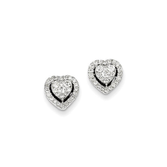 14K White Gold Real Diamond Post Earrings XE2145AA