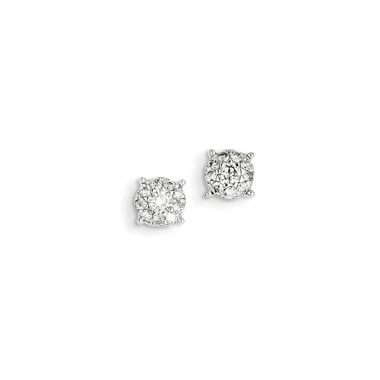 14k White Gold Real Diamond Earrings XE2175AA
