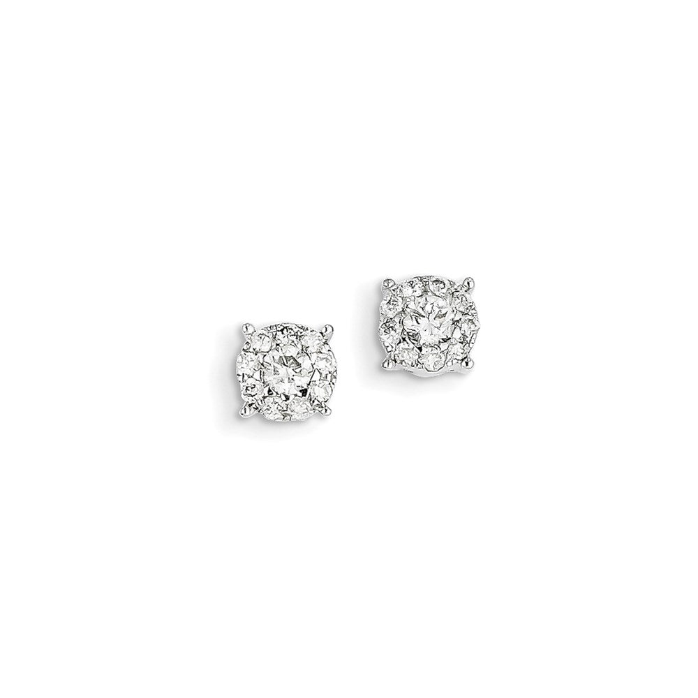 14k White Gold Real Diamond Earrings XE2176AA