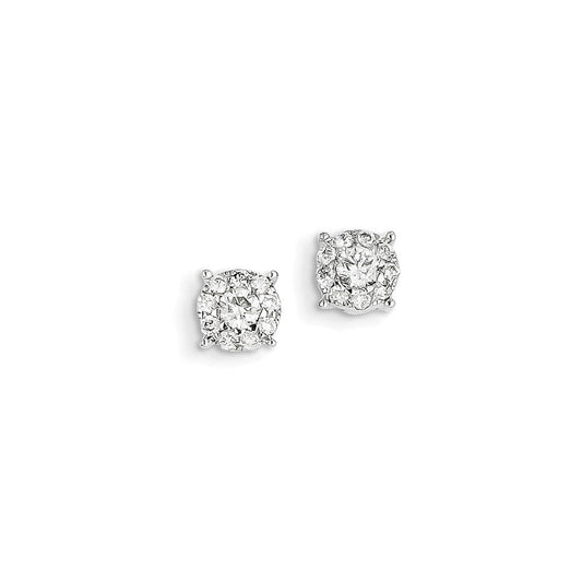 14k White Gold Real Diamond Earrings XE2176AA