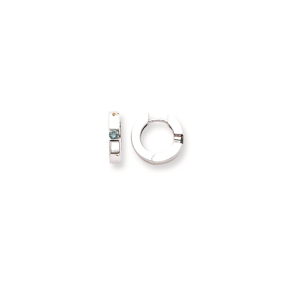 14k White Gold Blue diamond Earrings