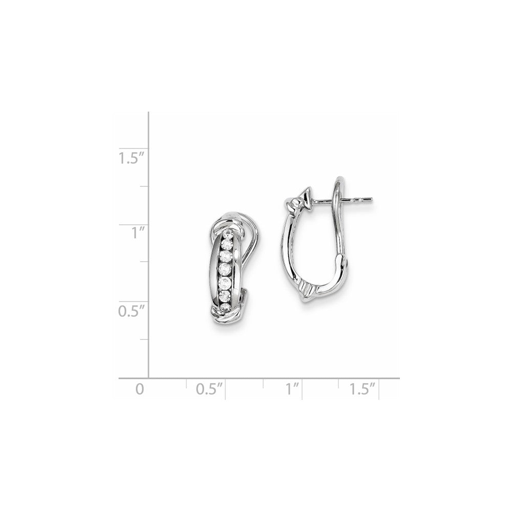 14k White Gold Diamond Omega Back Earrings