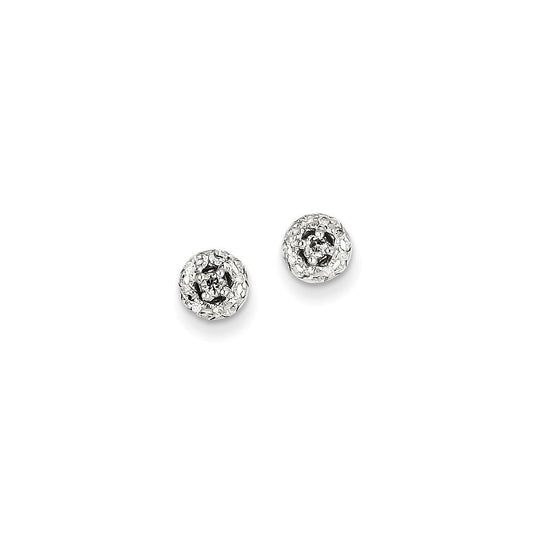 14k White Gold 0.12ct Real Diamond Round Post Earrings XE2270AA