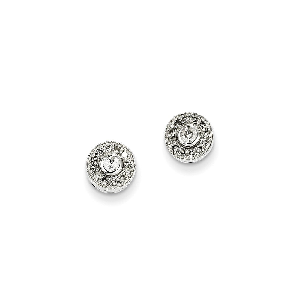 14k White Gold 0.25ct Real Diamond Round Post Earrings XE2271AA
