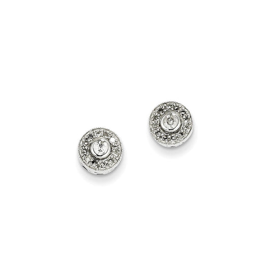 14k White Gold 0.25ct Real Diamond Round Post Earrings XE2271AA