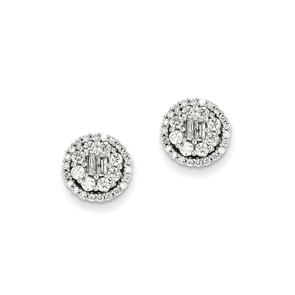 14k White Gold Real Diamond Post Earrings XE2281AA