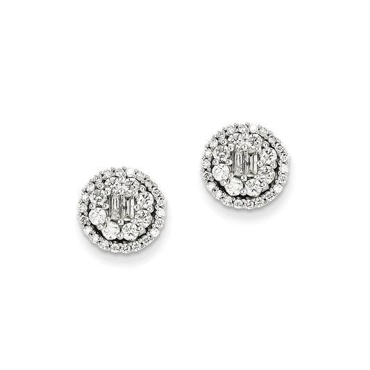 14k White Gold Real Diamond Post Earrings XE2281AA