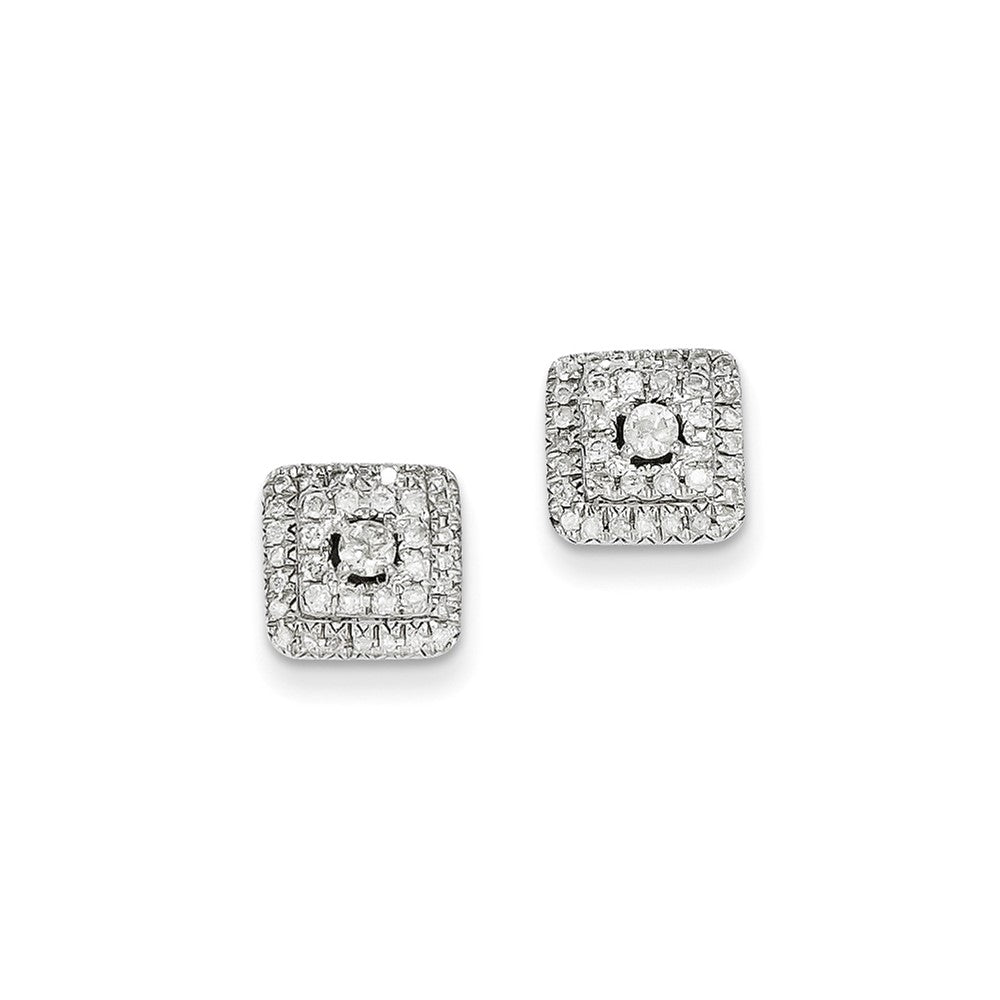 14k White Gold 0.51ct Real Diamond Square Post Earrings XE2295AA
