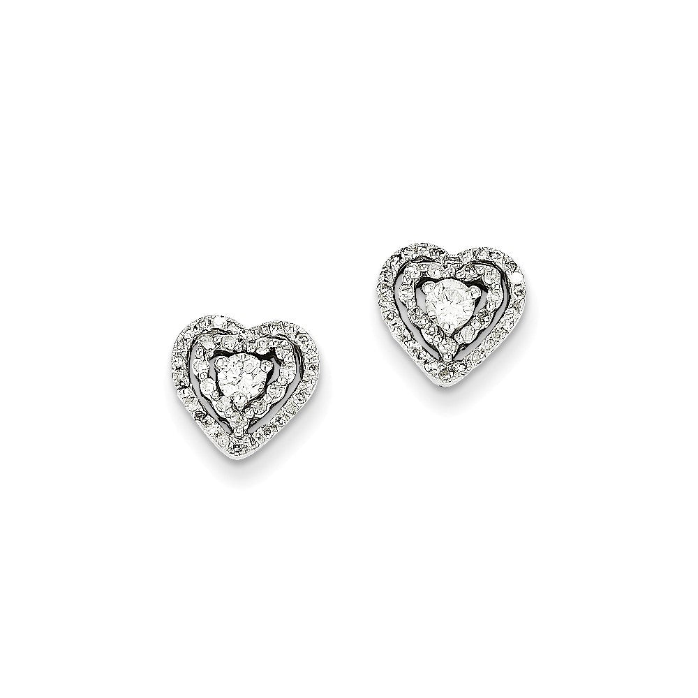 14k White Gold Real Diamond Earrings XE2316AA