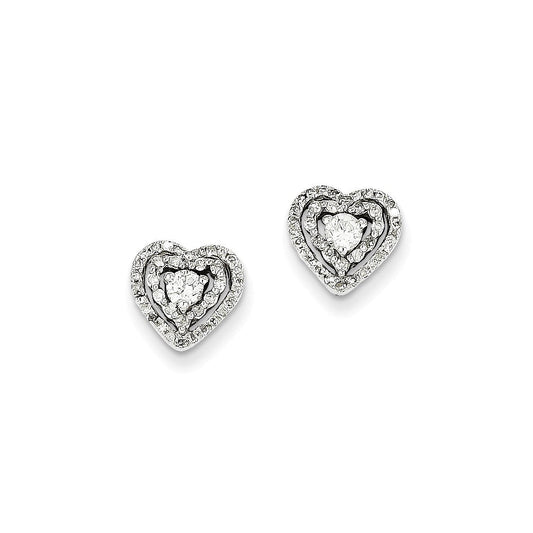 14k White Gold Real Diamond Earrings XE2316AA