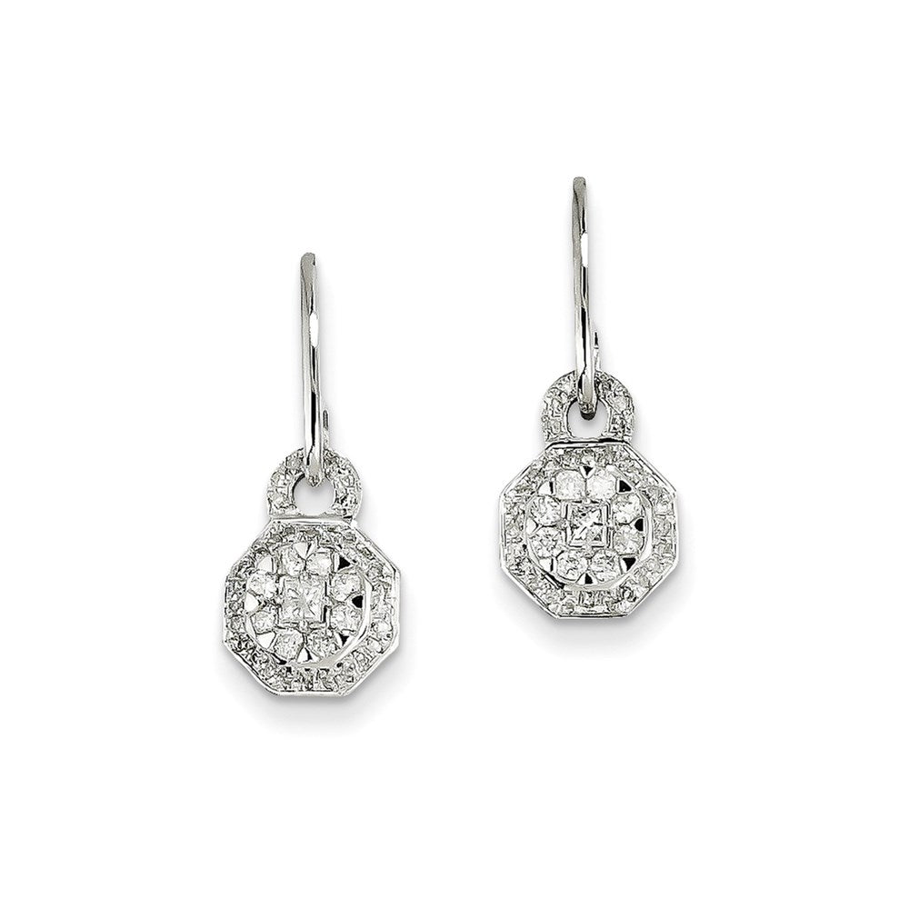 14K White Gold Real Diamond Post Earrings XE2372AA