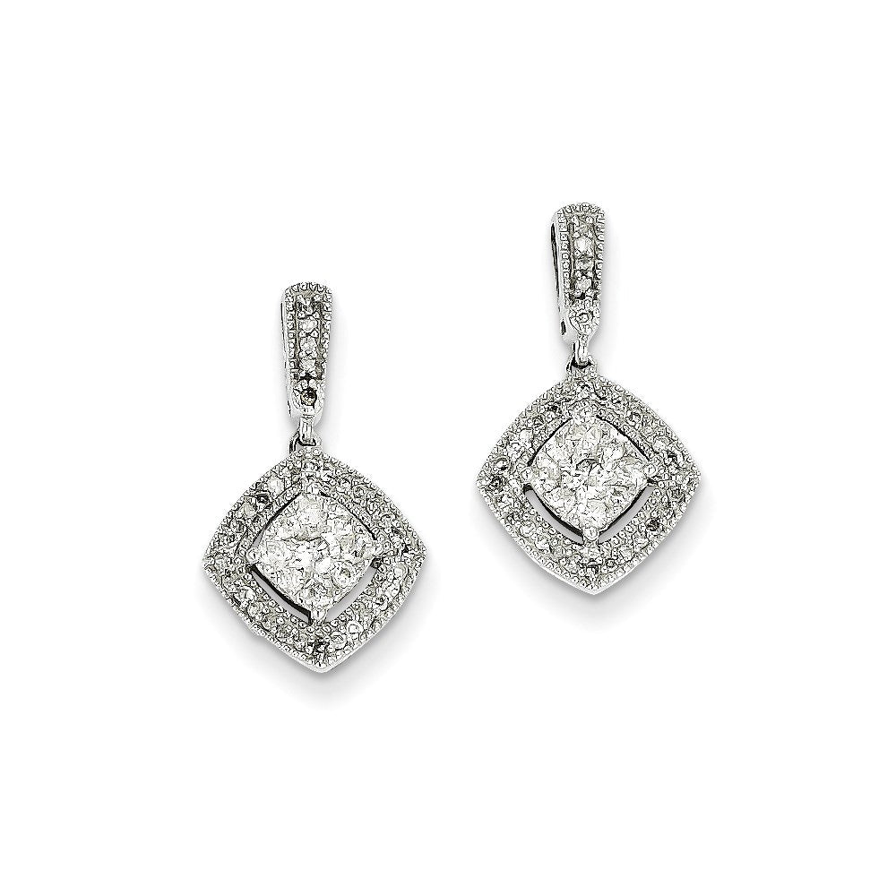 14K White Gold 1/2Ct Real Diamond Post Earrings XE2375AA