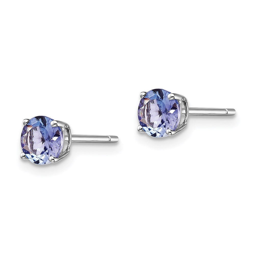14k White Gold Tanzanite Post Earrings