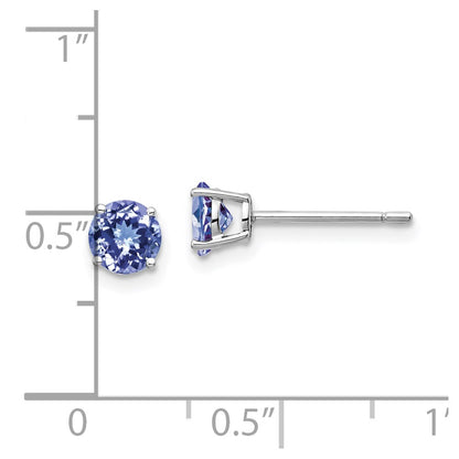 14k White Gold Tanzanite Post Earrings