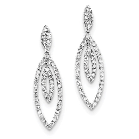 14k White Gold Real Diamond Post Earrings XE2609AA