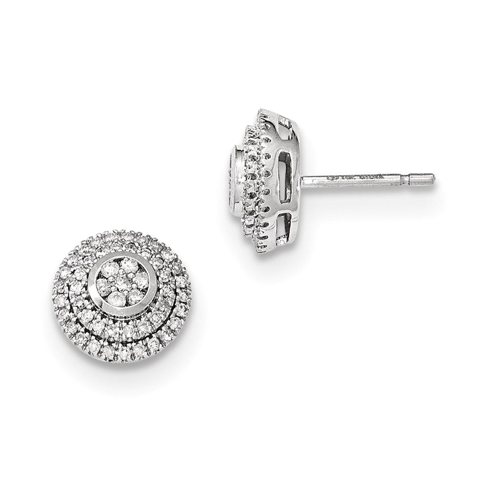 14k Yellow Gold Mystere White Gold Real Diamond Post Earrings XE2614AA